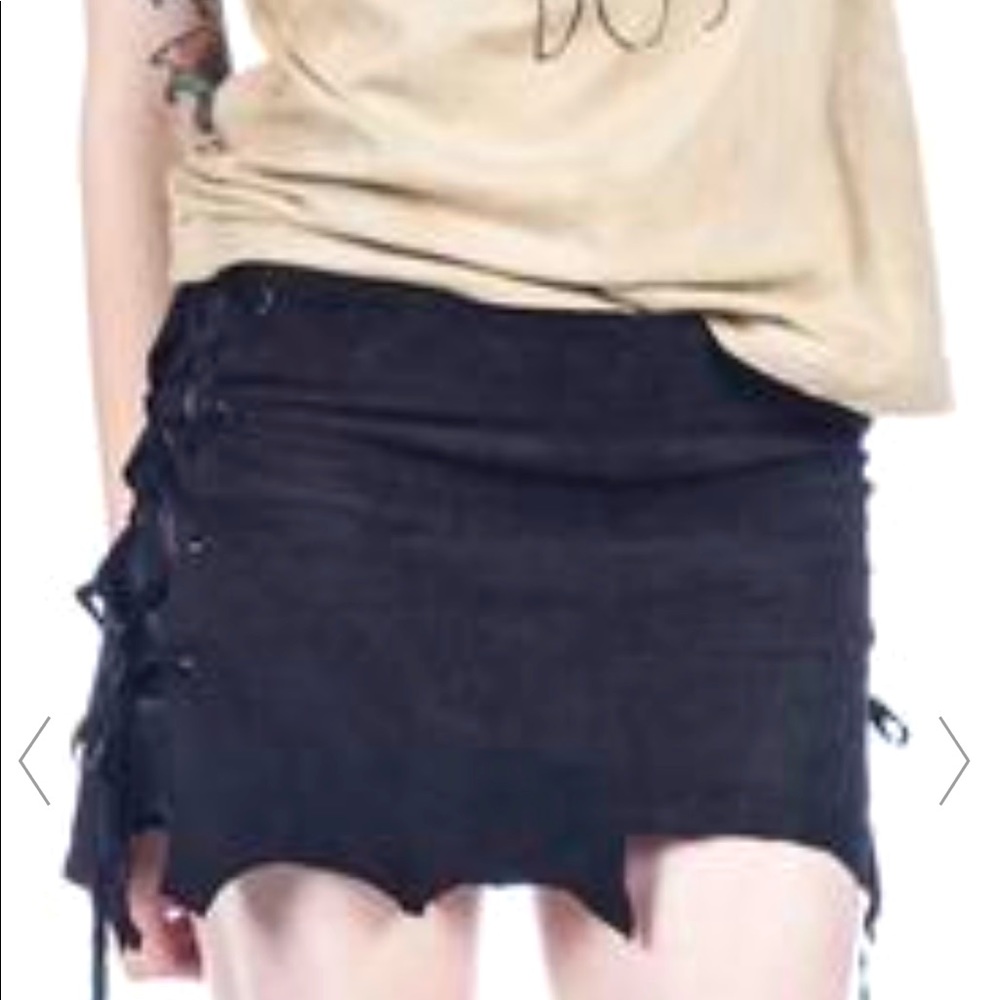 One Teaspoon Suede Miniskirt